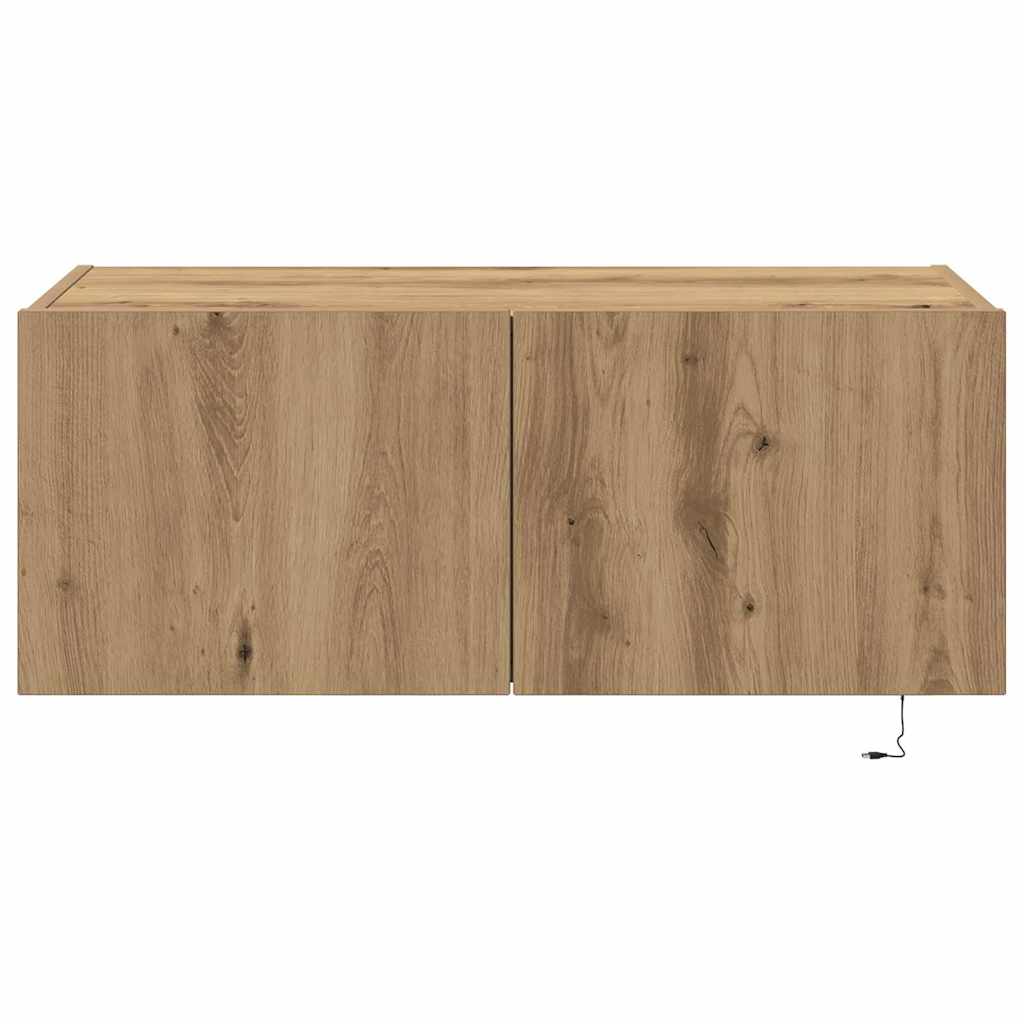 TV vægskab 80 x 35 x 31 cm Artisan Egetræ Konstrueret træ