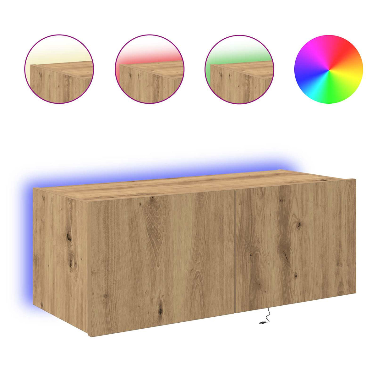 TV vægskab 80 x 35 x 31 cm Artisan Egetræ Konstrueret træ