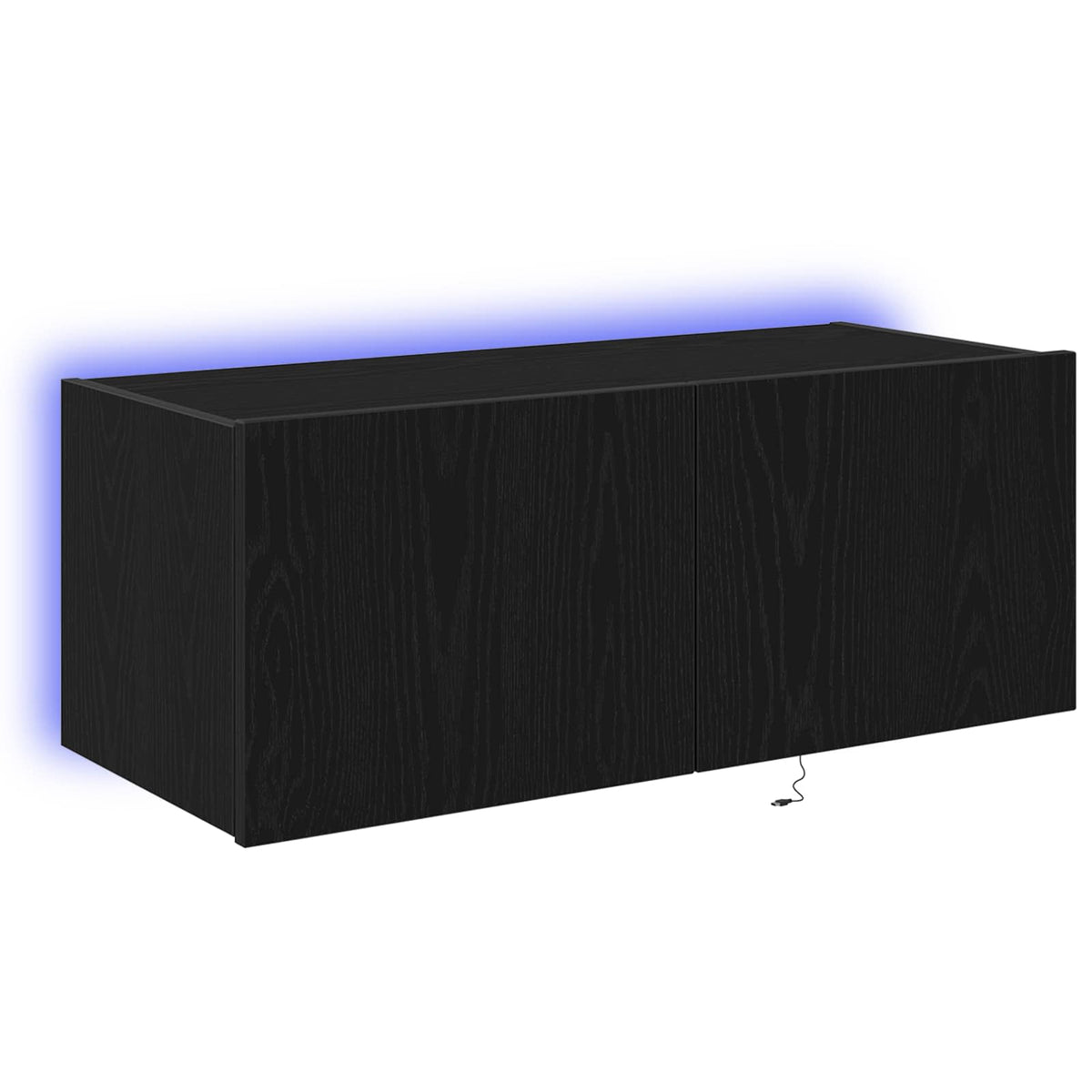 TV vægskab 80 x 35 x 31 cm Sort eg Konstrueret træ
