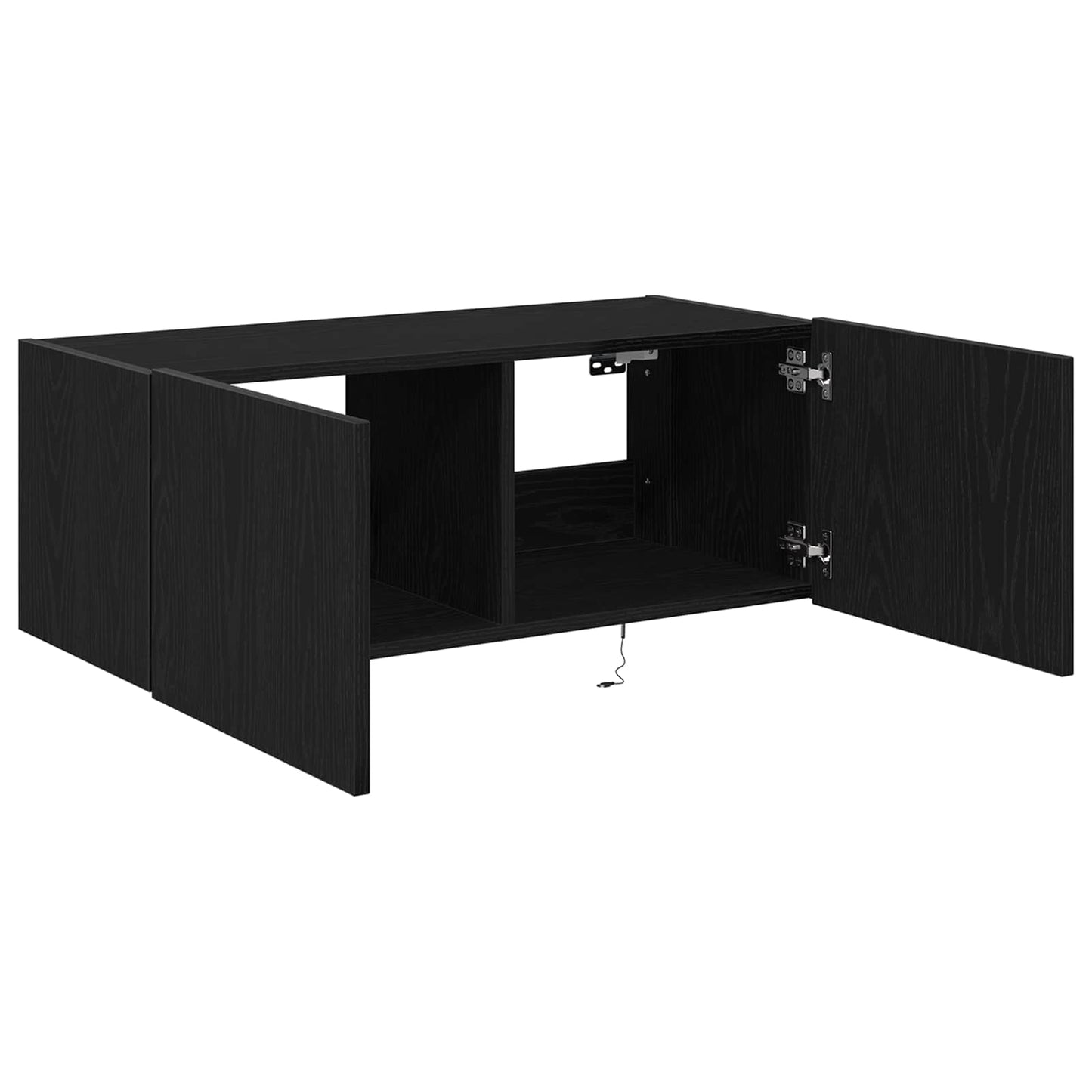 TV vægskab 80 x 35 x 31 cm Sort eg Konstrueret træ