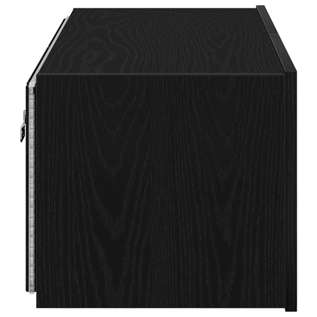 TV vægskab 80 x 35 x 31 cm Sort eg Konstrueret træ