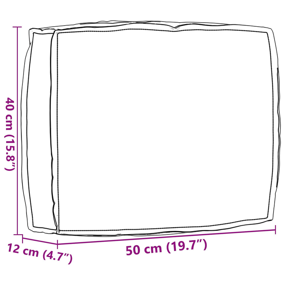 Pude Antracit 50 x 40 x 12 cm Oxford stof