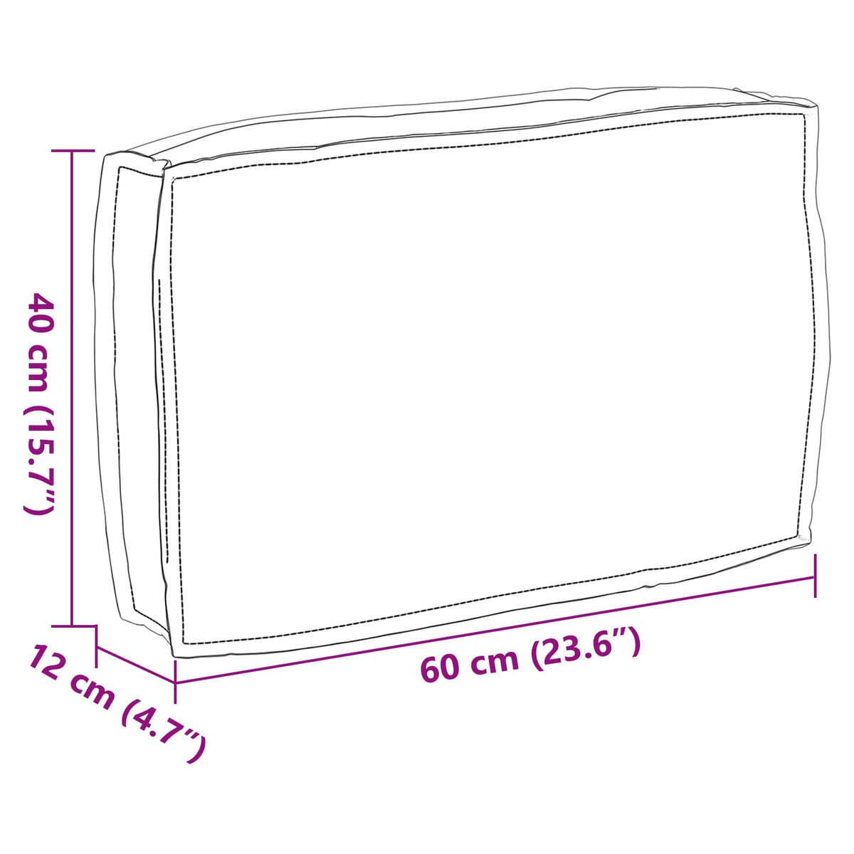 Pude Antracit 60 x 40 x 12 cm Oxford stof