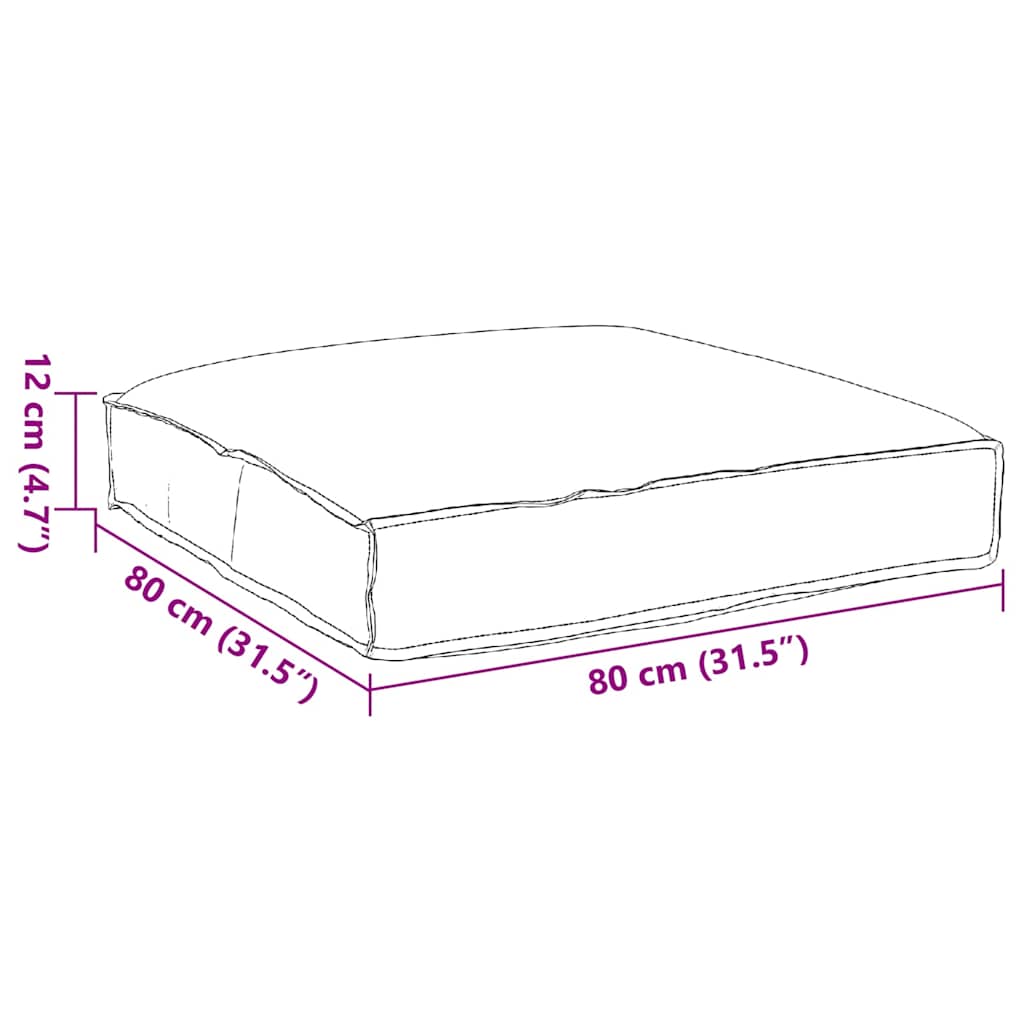Pude Oxford stof Grå 80 x 80 x 12 cm