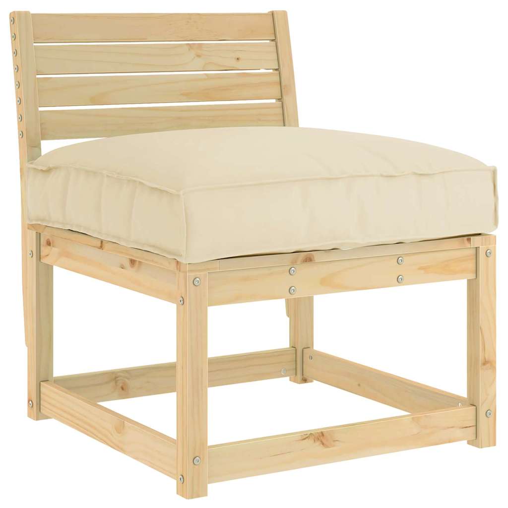 Pude Oxford stof Beige 80 x 80 x 12 cm