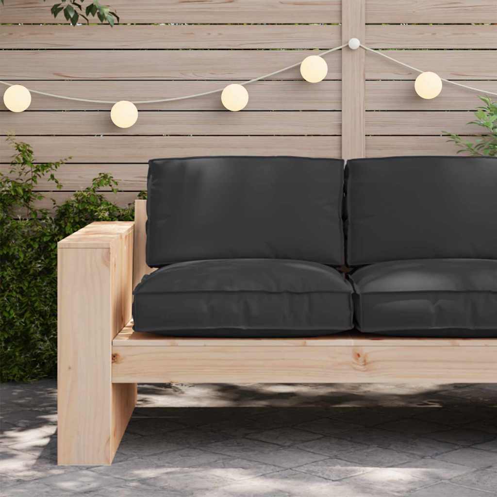 Pude Oxford stof Sort 80 x 80 x 12 cm