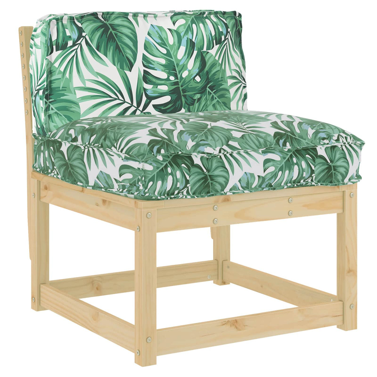 Pude Oxford stof Bladmønster 70 x 40 x 12 cm