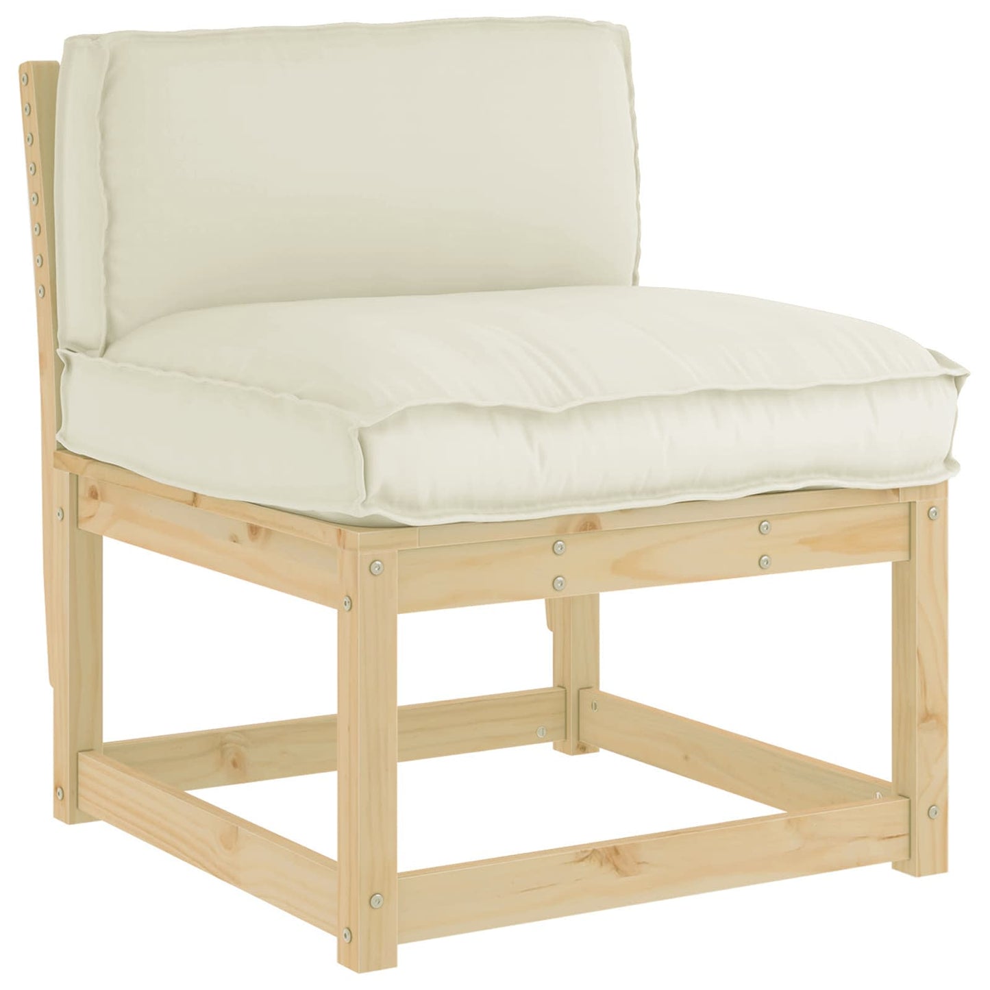 Pude Oxford stof Cremefarvet 80 x 40 x 12 cm