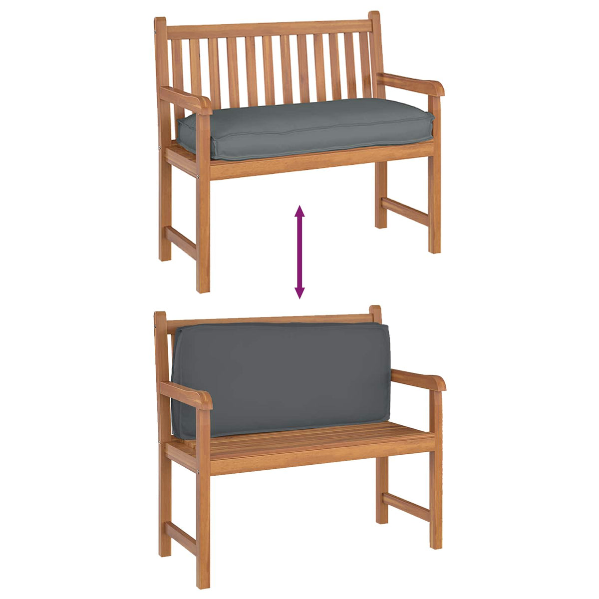 Pude Oxford stof Antracit 120 x 50 x 12 cm