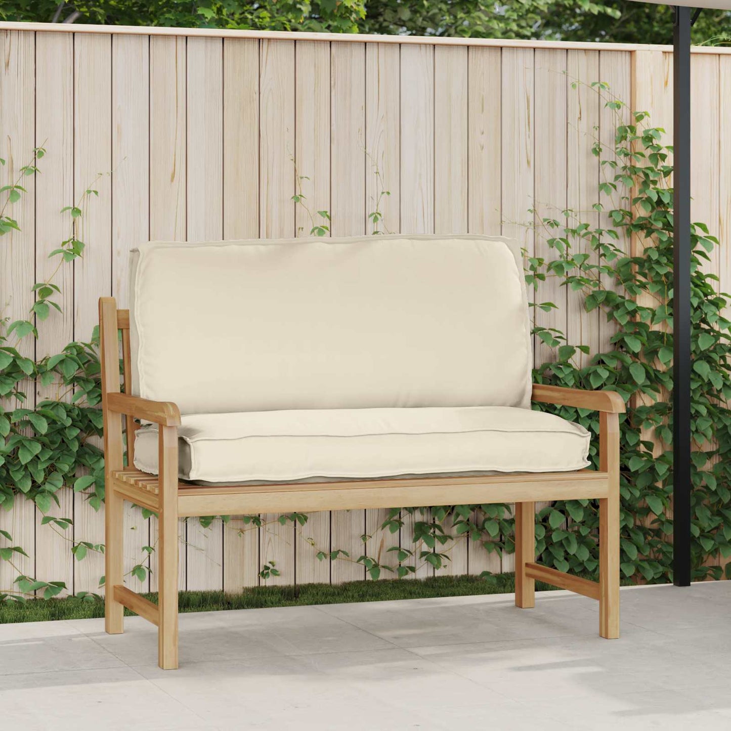Pude Oxford stof Creme 120 x 50 x 12 cm