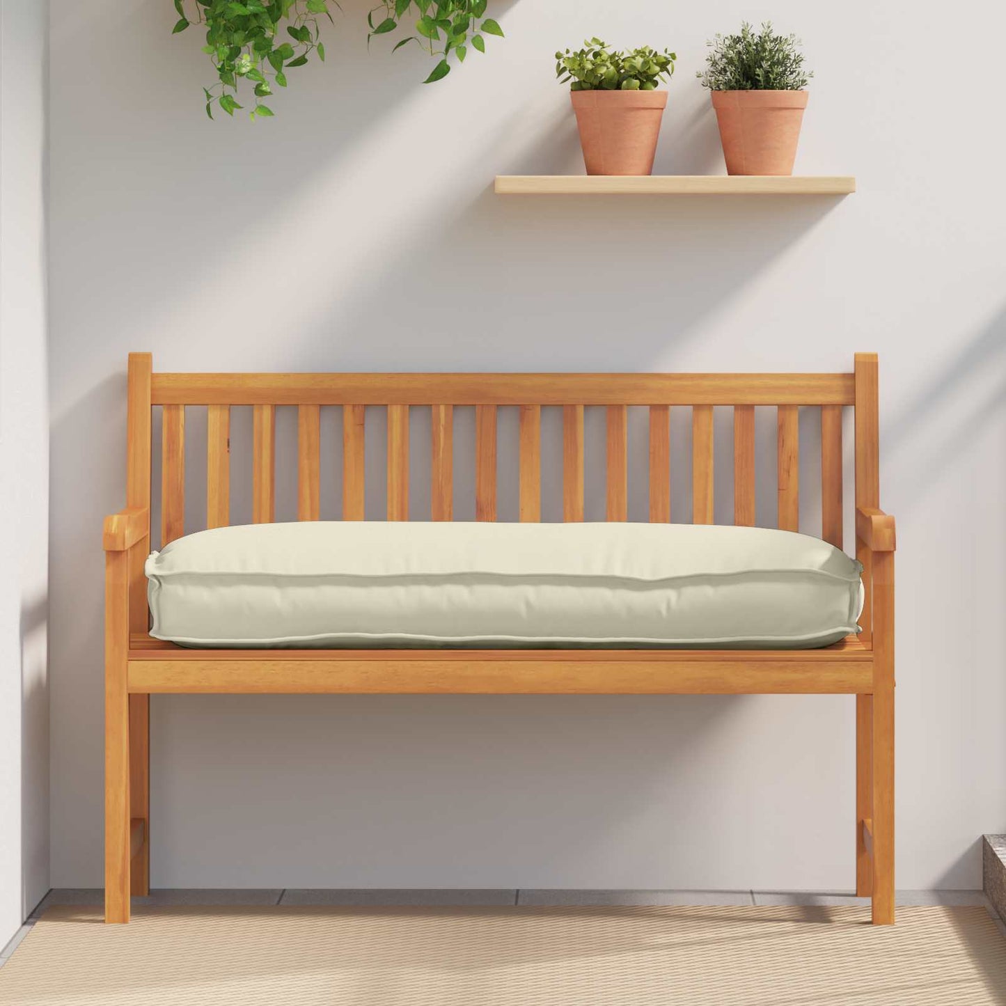 Pude Oxford stof Creme 120 x 50 x 12 cm