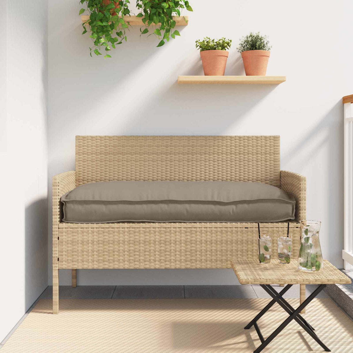 Pude Oxford stof Gråbrun 120 x 60 x 12 cm