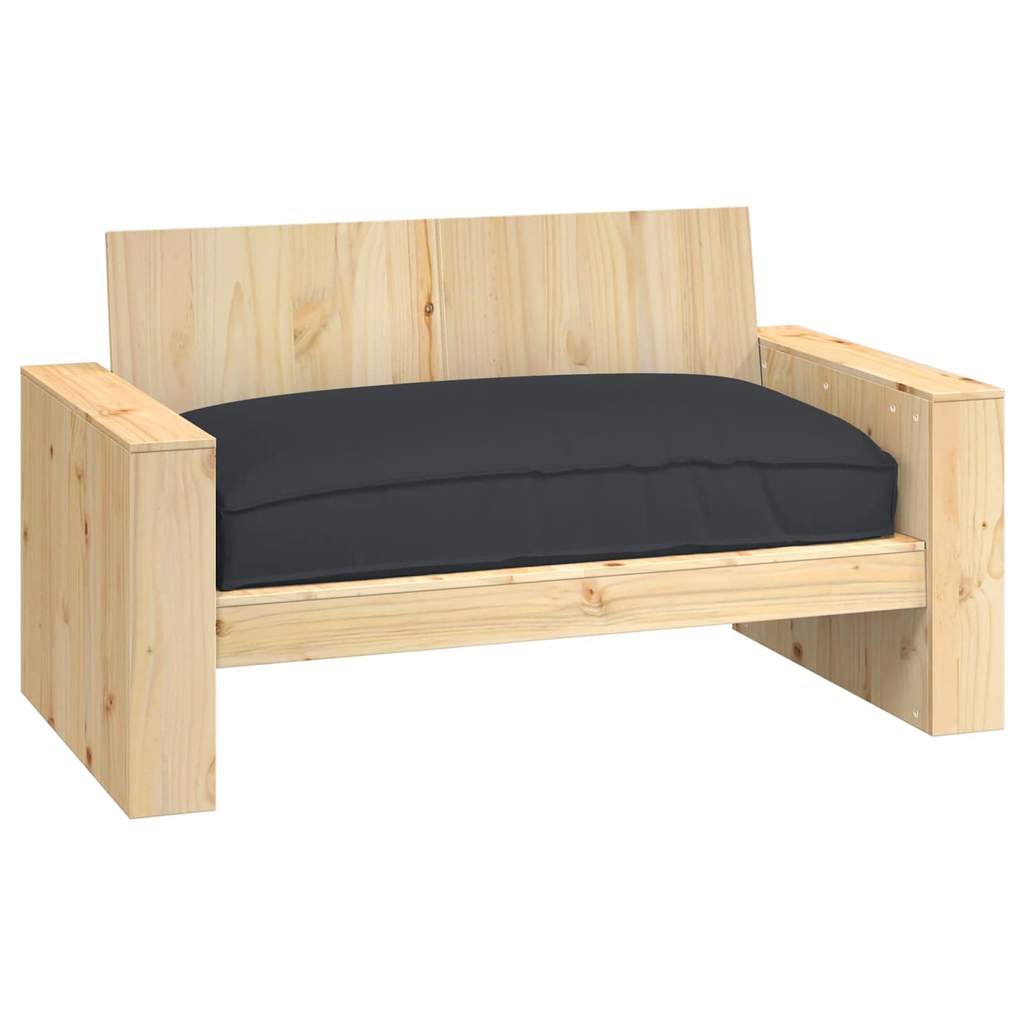Pude Oxford stof Sort 120 x 80 x 12 cm