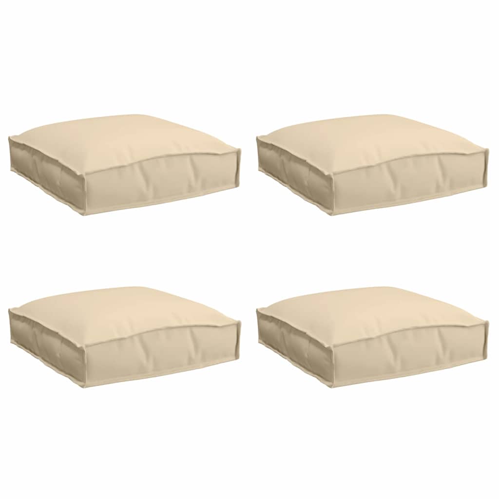 Pude 4 stk. Oxford stof Beige 40 x 40 x 8 cm
