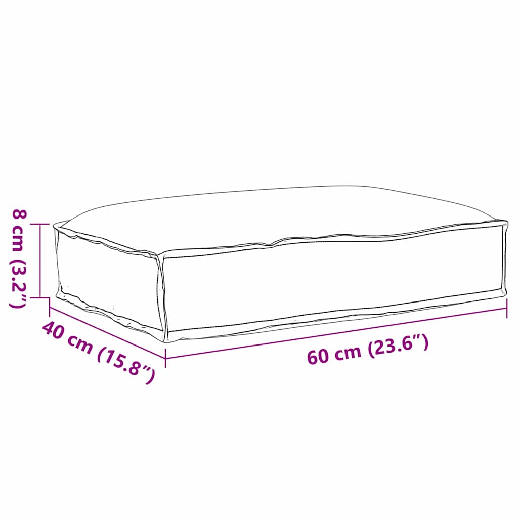 Pude Oxford stof Antracit 60 x 40 x 8 cm