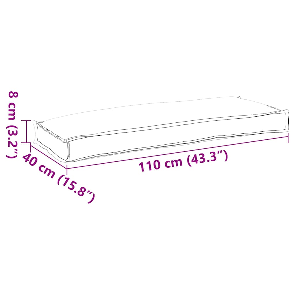 Pude Beige 110 x 40 x 8 cm Oxford stof