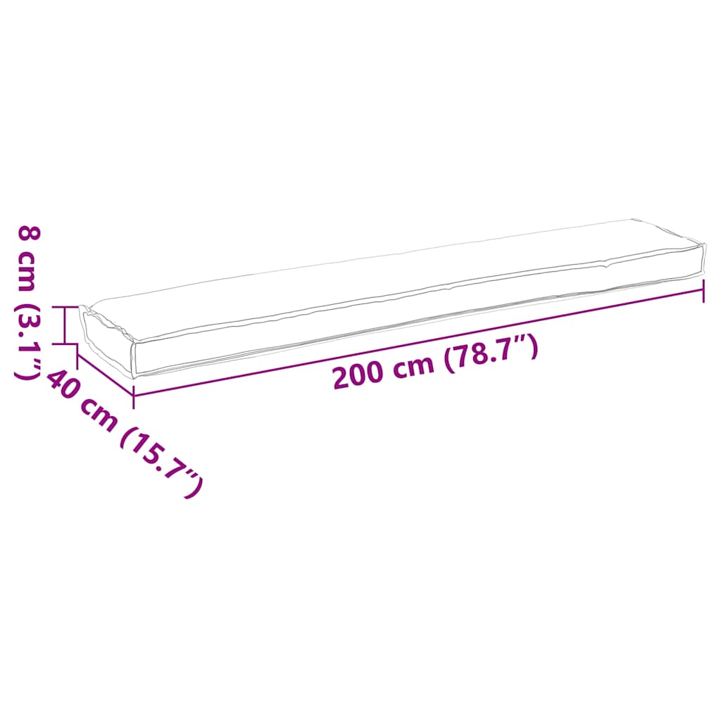 Pallet pude Blomstret Bladmønster 200 x 40 x 8 cm Oxford Stof
