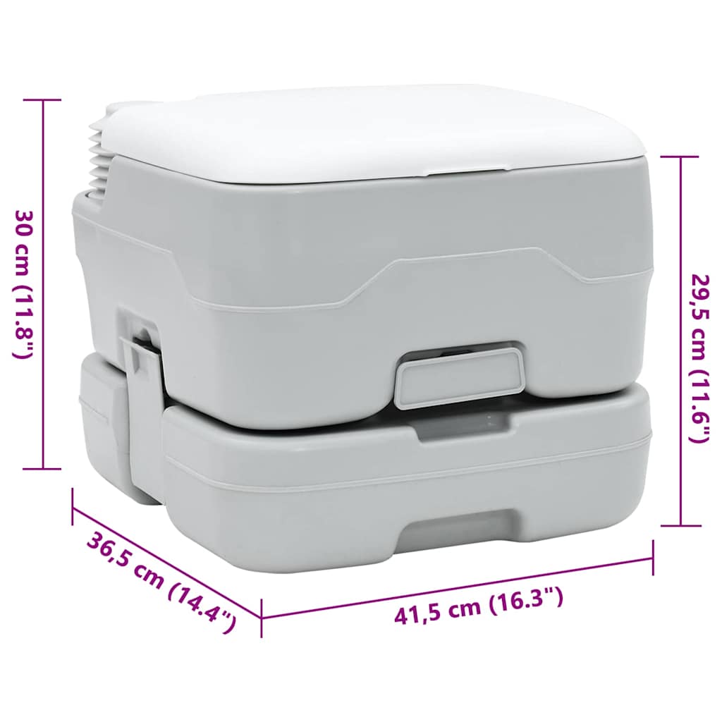 Camping toilet Grå og Hvid 41,5 x 36,5 x 30 cm Polyethylen