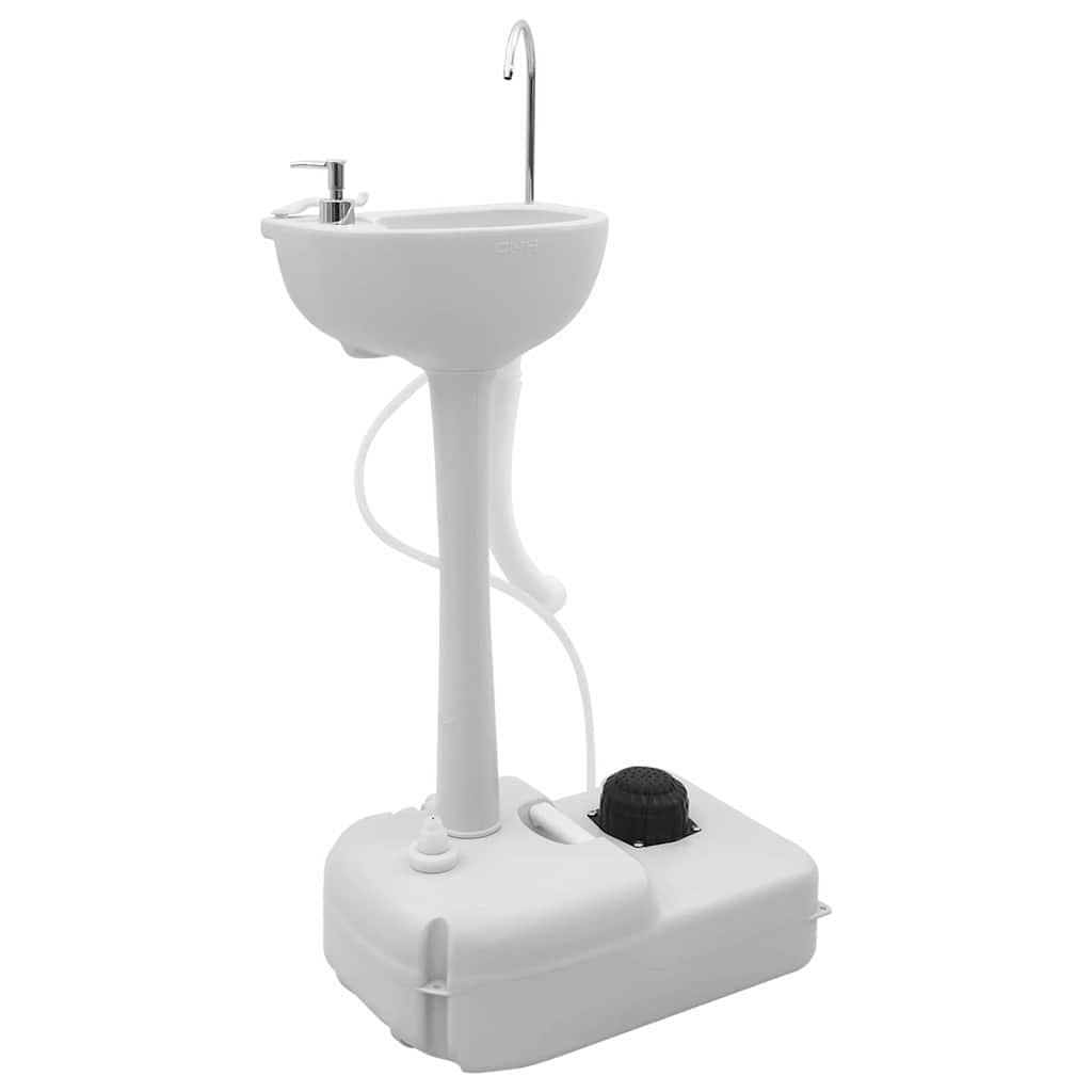 Camping Toilet Sæt 2 stk. Blå og Hvid Høj-densitet Polyethylen