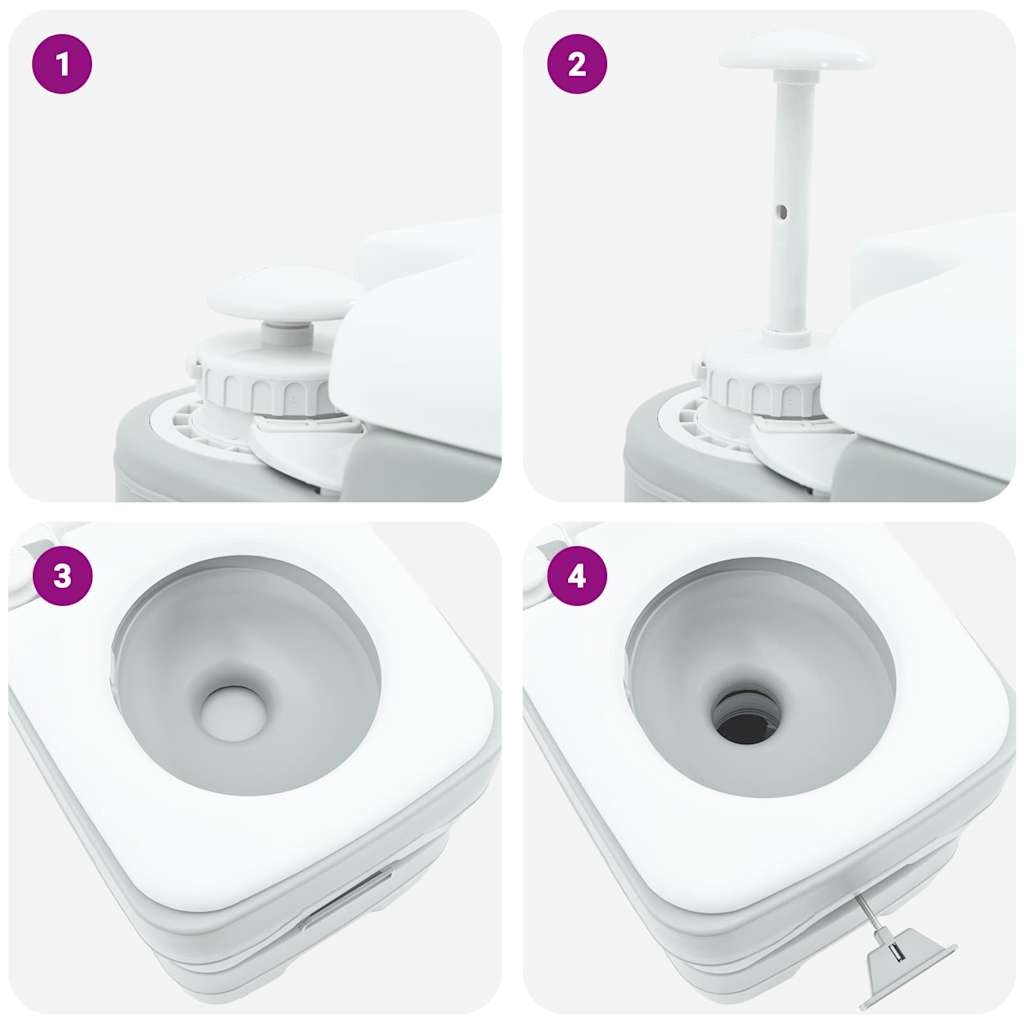 Camping toilet Grå 41,5 x 36,5 x 42 cm Høj-densitet Polyethylen
