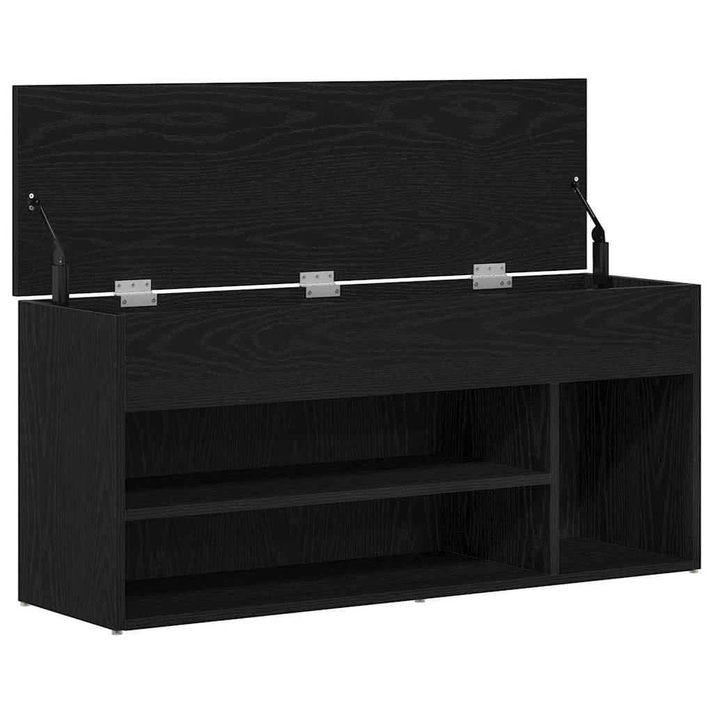 skobænk 102x30,5x45 cm konstrueret træ sort egetræsfarve