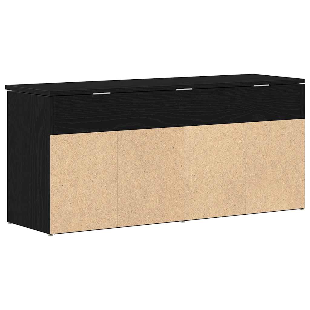 skobænk 102x30,5x45 cm konstrueret træ sort egetræsfarve