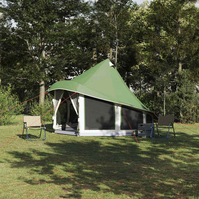 Tipi telt med tag med opbevaring Grøn 404 x 370 x 270 cm taft