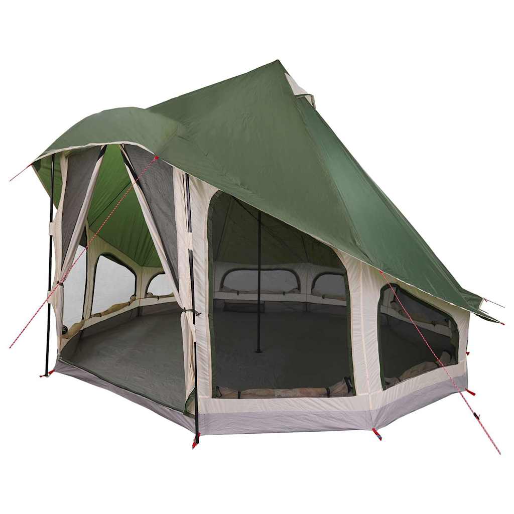 Tipi telt med tag med opbevaring Grøn 404 x 370 x 270 cm taft