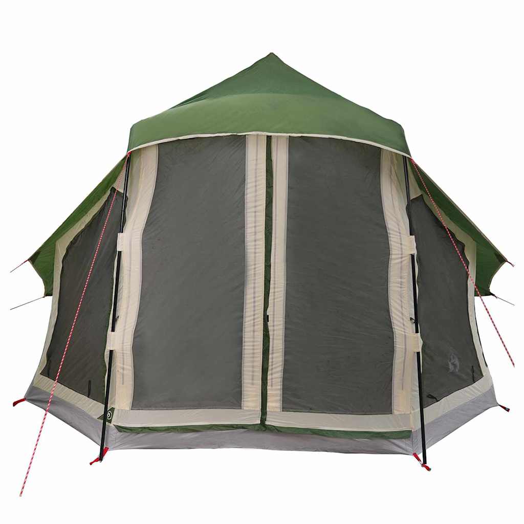 Tipi telt med tag med opbevaring Grøn 404 x 370 x 270 cm taft