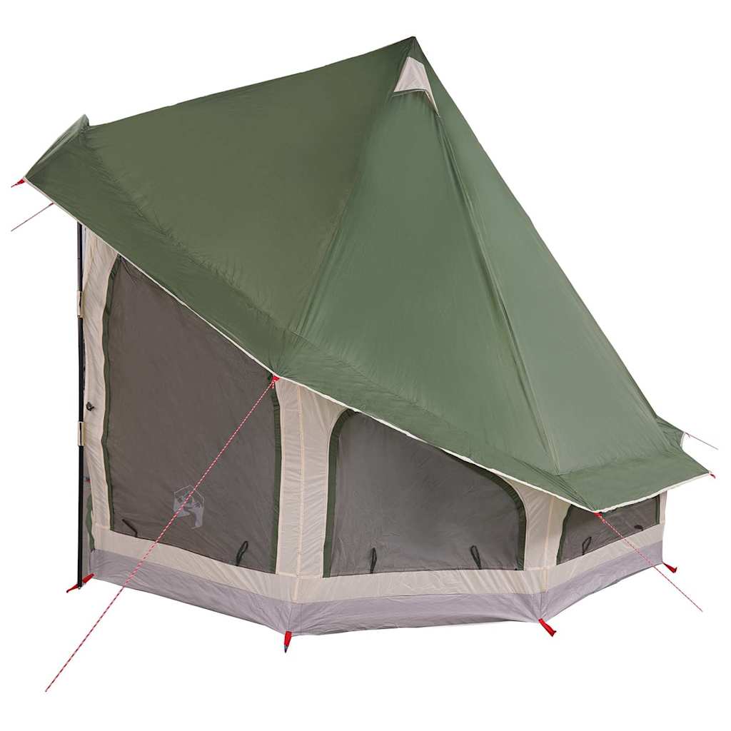Tipi telt med tag med opbevaring Grøn 404 x 370 x 270 cm taft