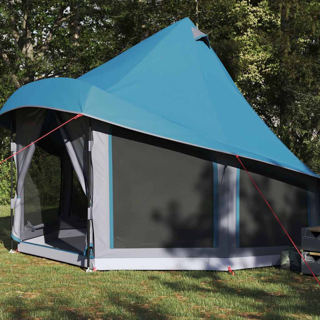 Tipi telt med tag med opbevaring Blå 404 x 370 x 270 cm taft