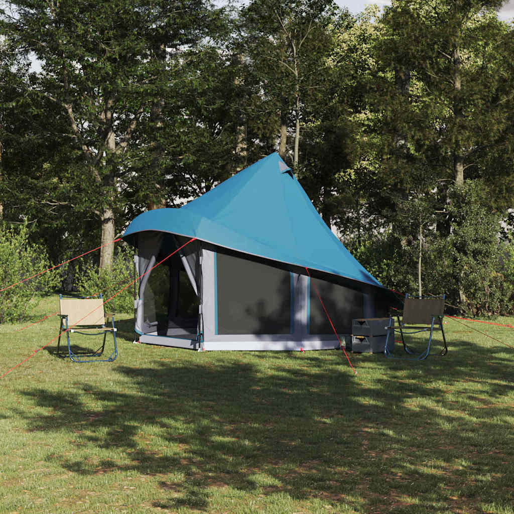 Tipi telt med tag med opbevaring Blå 404 x 370 x 270 cm taft