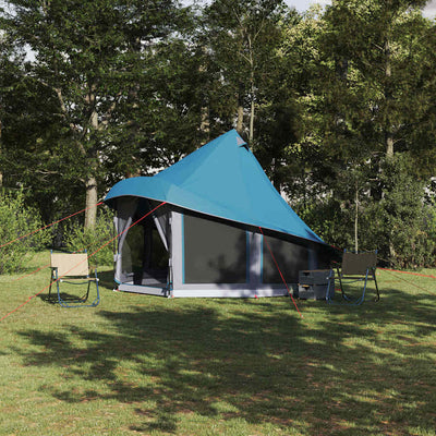 Tipi telt med tag med opbevaring Blå 404 x 370 x 270 cm taft