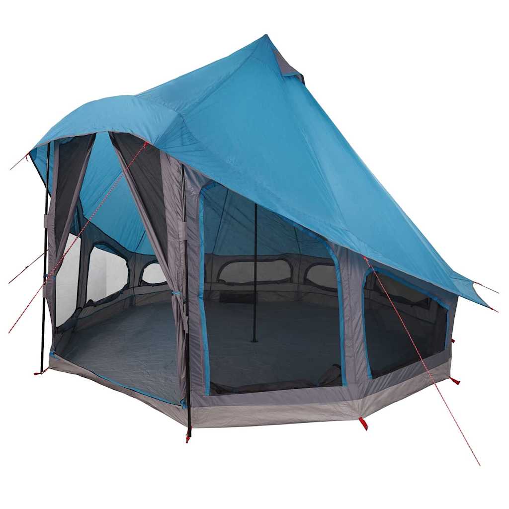 Tipi telt med tag med opbevaring Blå 404 x 370 x 270 cm taft