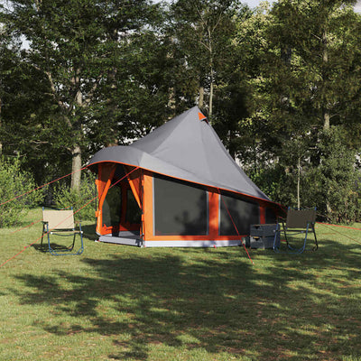 Tipi telt med tag Grå og orange 404 x 370 x 270 cm taft