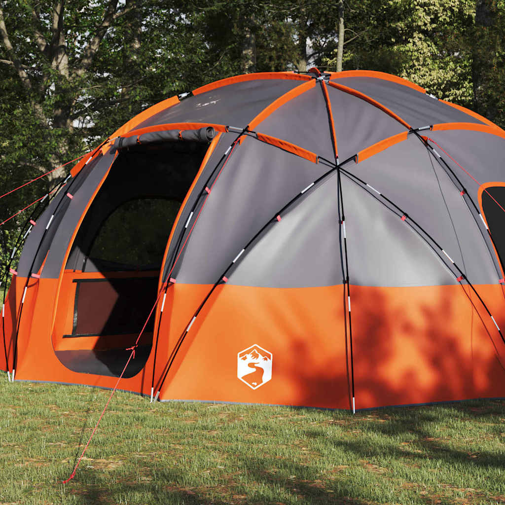 Dome Telt med tag Grå og orange 475 x 475 x 235 cm taft