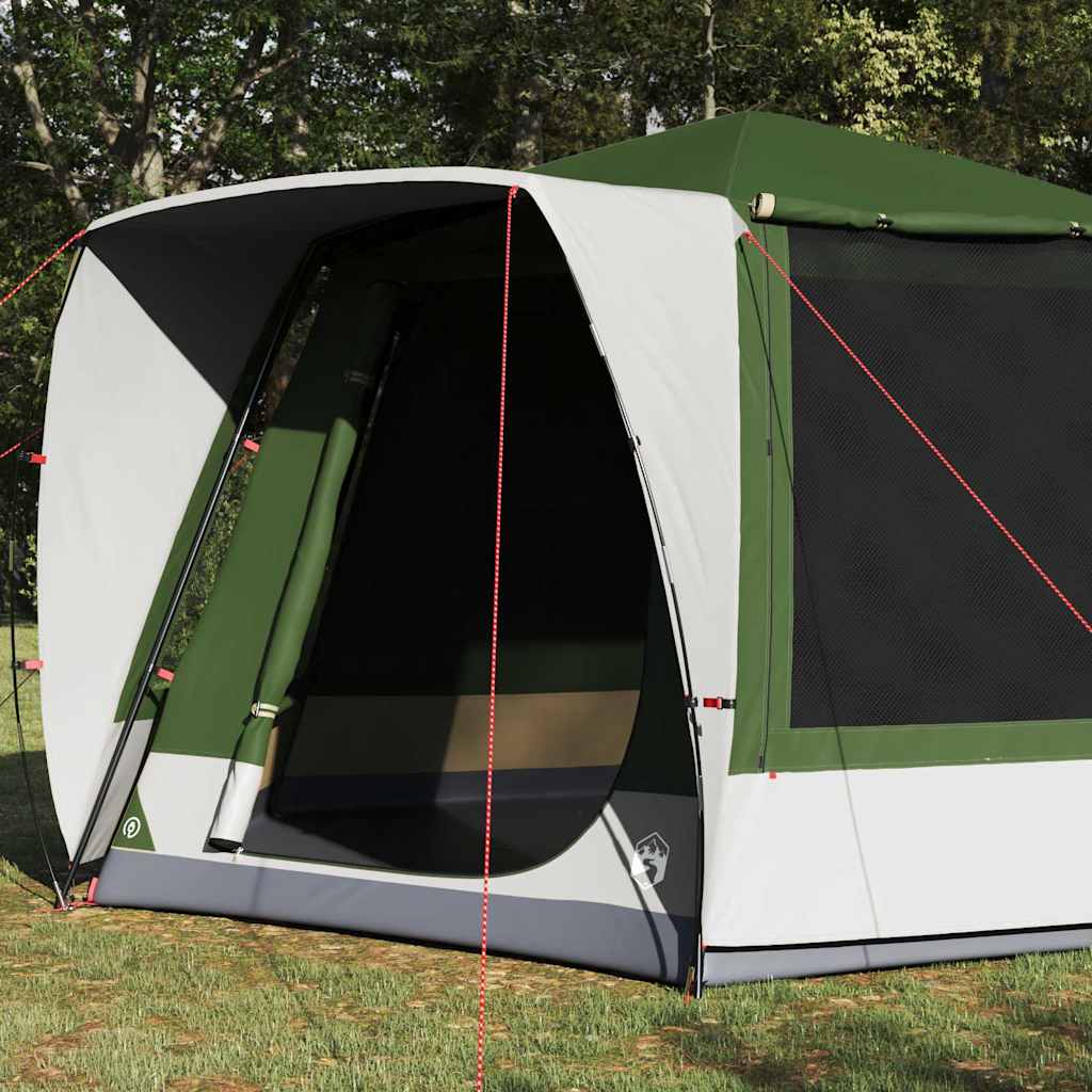 Camping telt Hytte med tag Grøn 420 x 420 x 227 cm Polyester