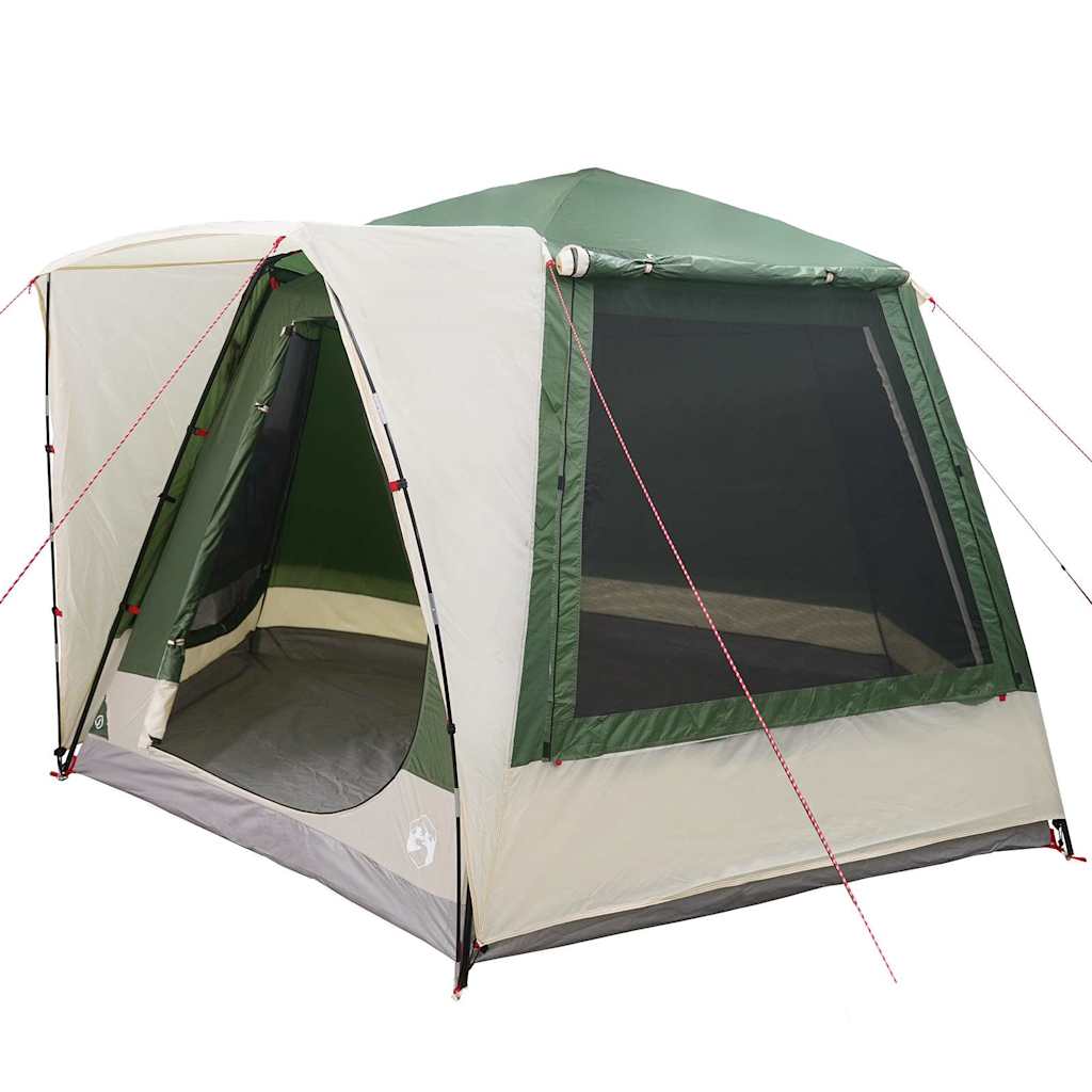 Camping telt Hytte med tag Grøn 420 x 420 x 227 cm Polyester
