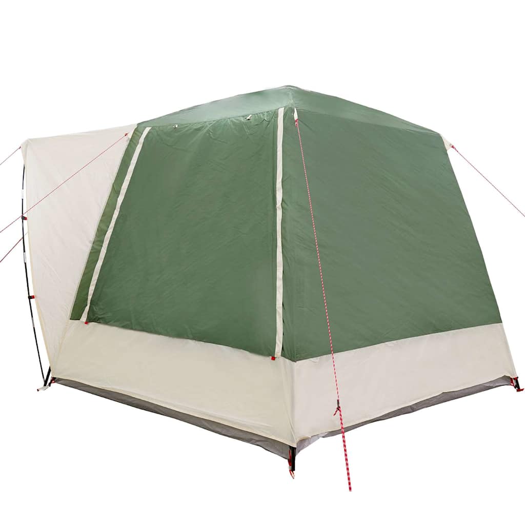 Camping telt Hytte med tag Grøn 420 x 420 x 227 cm Polyester