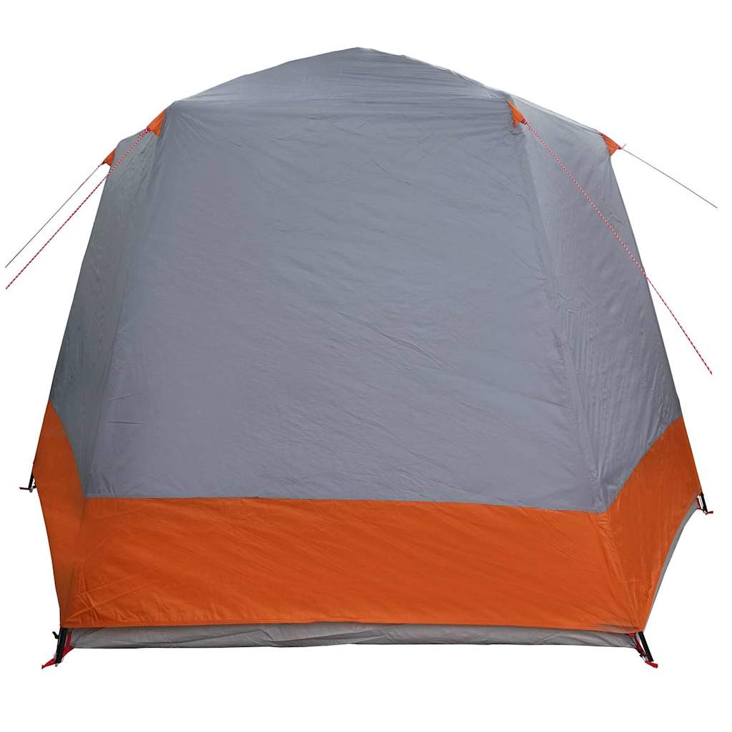 Camping telt Hytte Grå og orange 420 x 420 x 227 cm Polyester