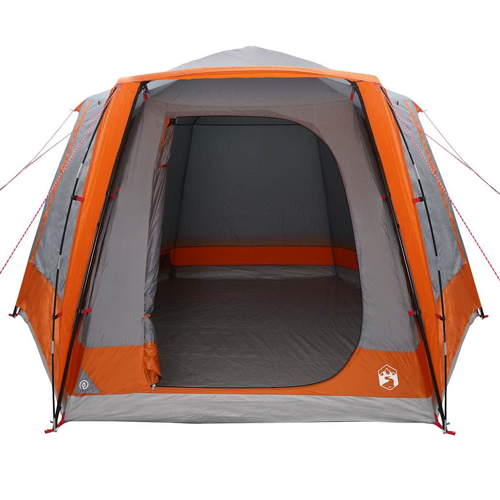Camping telt Hytte Grå og orange 420 x 420 x 227 cm Polyester
