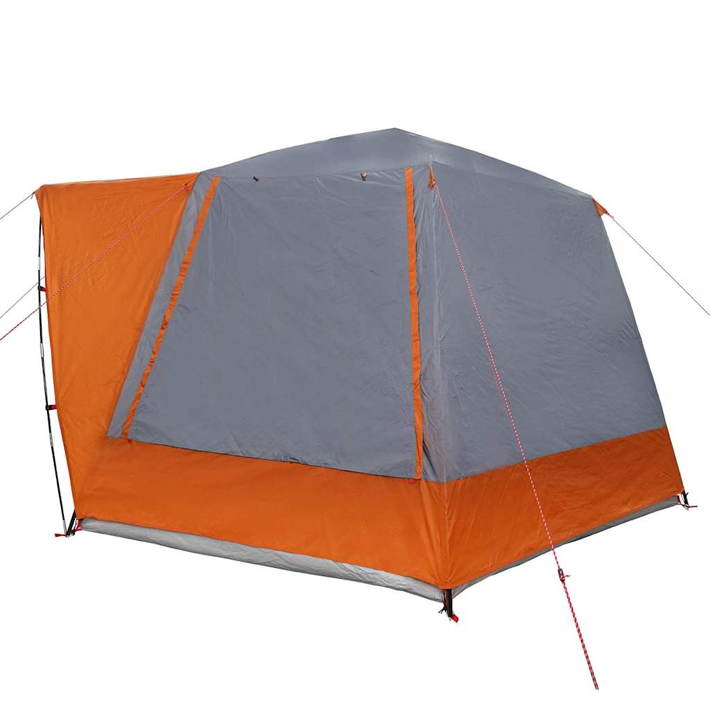 Camping telt Hytte Grå og orange 420 x 420 x 227 cm Polyester