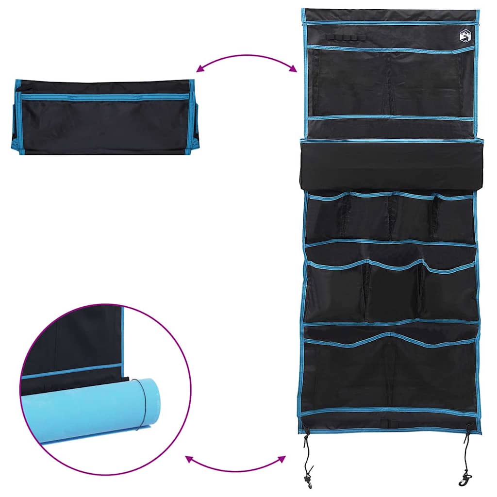 Opbevaringspose med opbevaring Sort og Blå 161 x 58,5 cm oxford