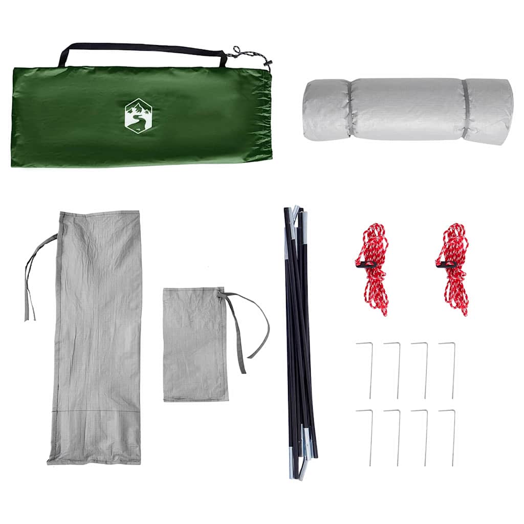 Indertelt med tag med opbevaring Grøn 280 x 220 x 176 cm taft