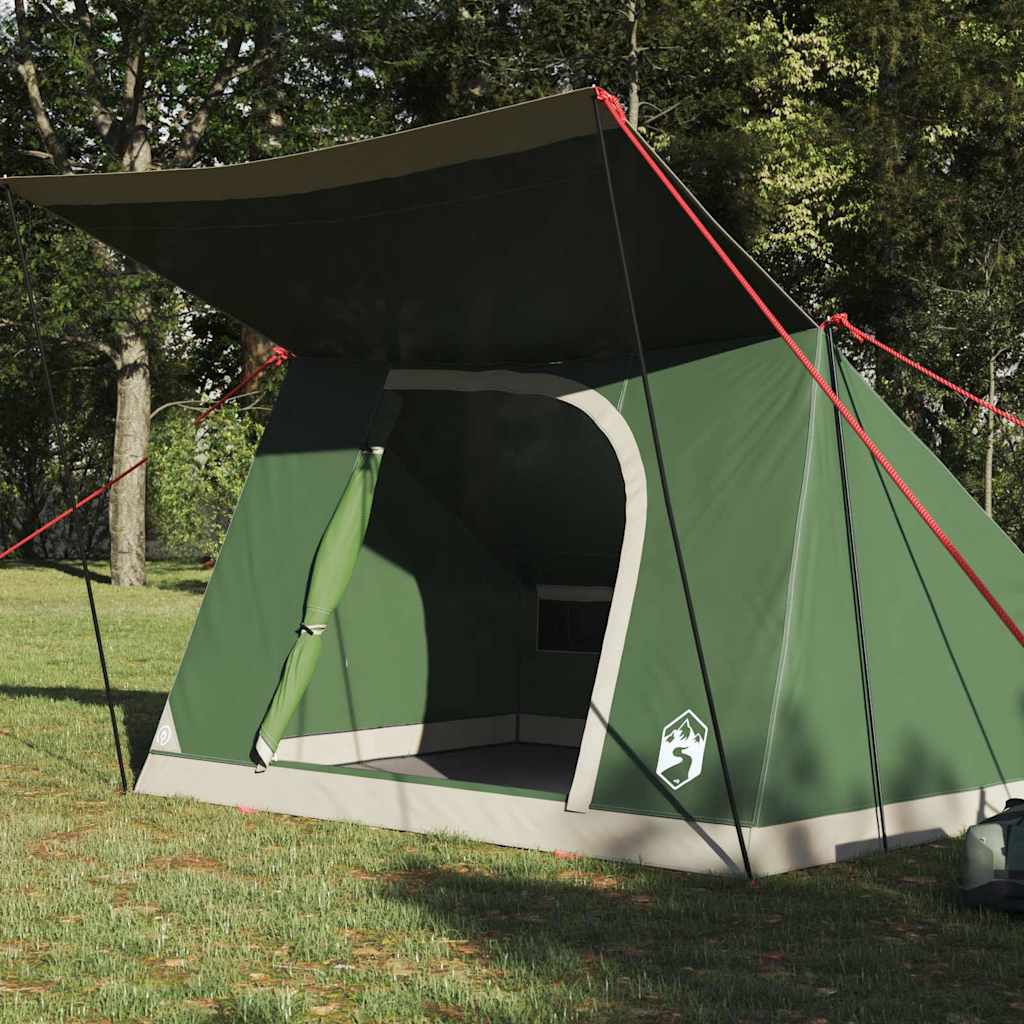 Camping telt 4-personers Vandtæt Grøn taft
