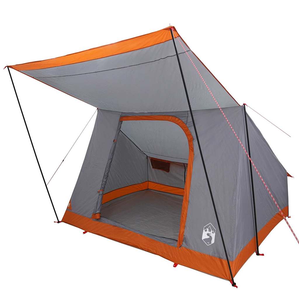 Camping telt 4-personers Vandtæt Grå og orange taft