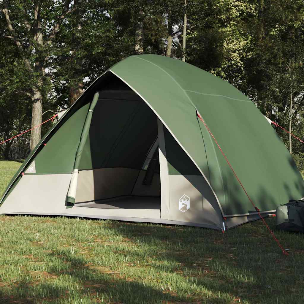 Camping telt 4-personers Vandtæt Grøn taft