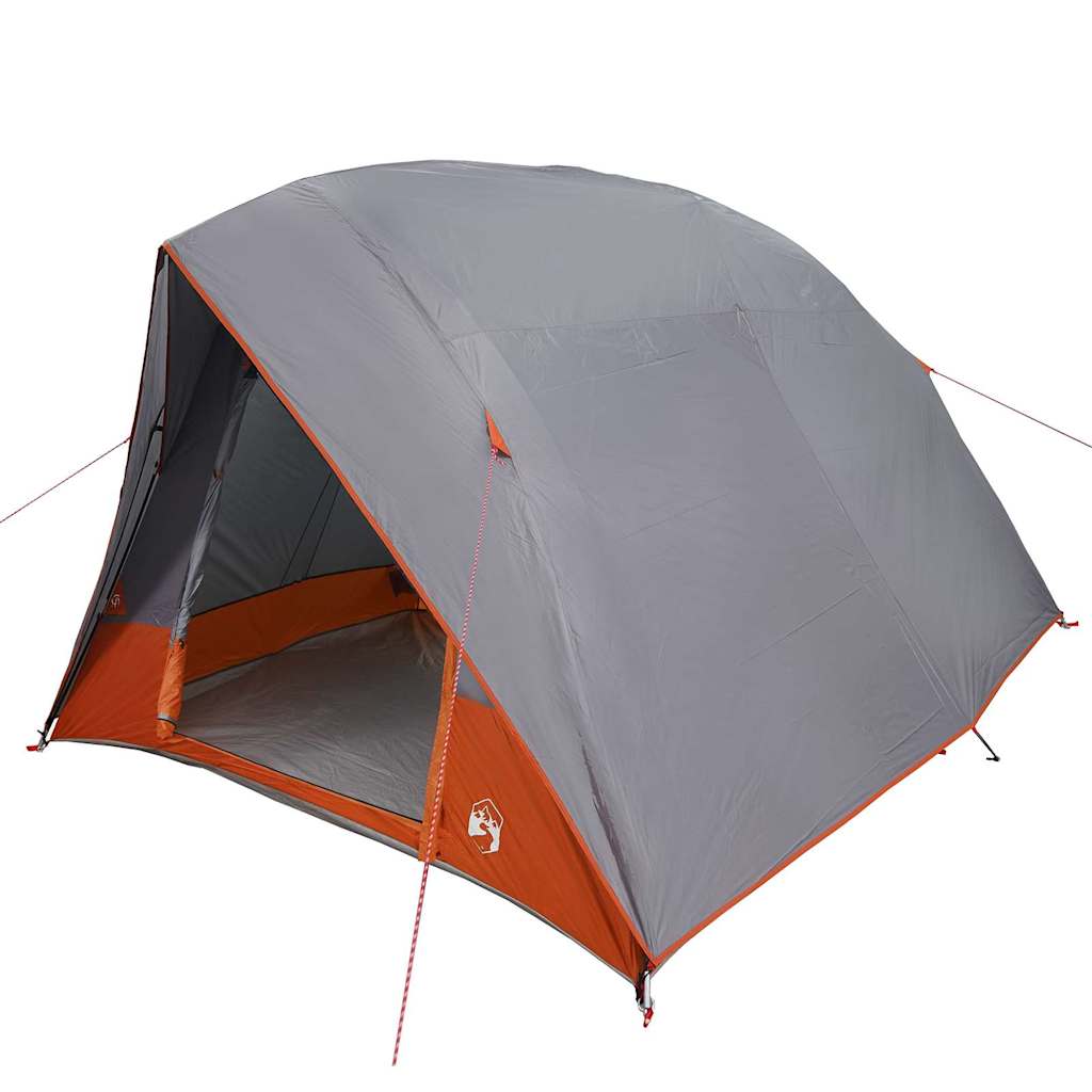 Camping telt 4-personers Vandtæt Grå og orange taft