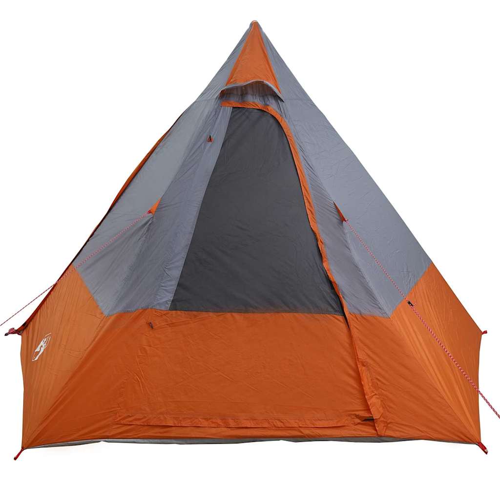 Camping telt 10-personers Vandtæt Grå og orange taft