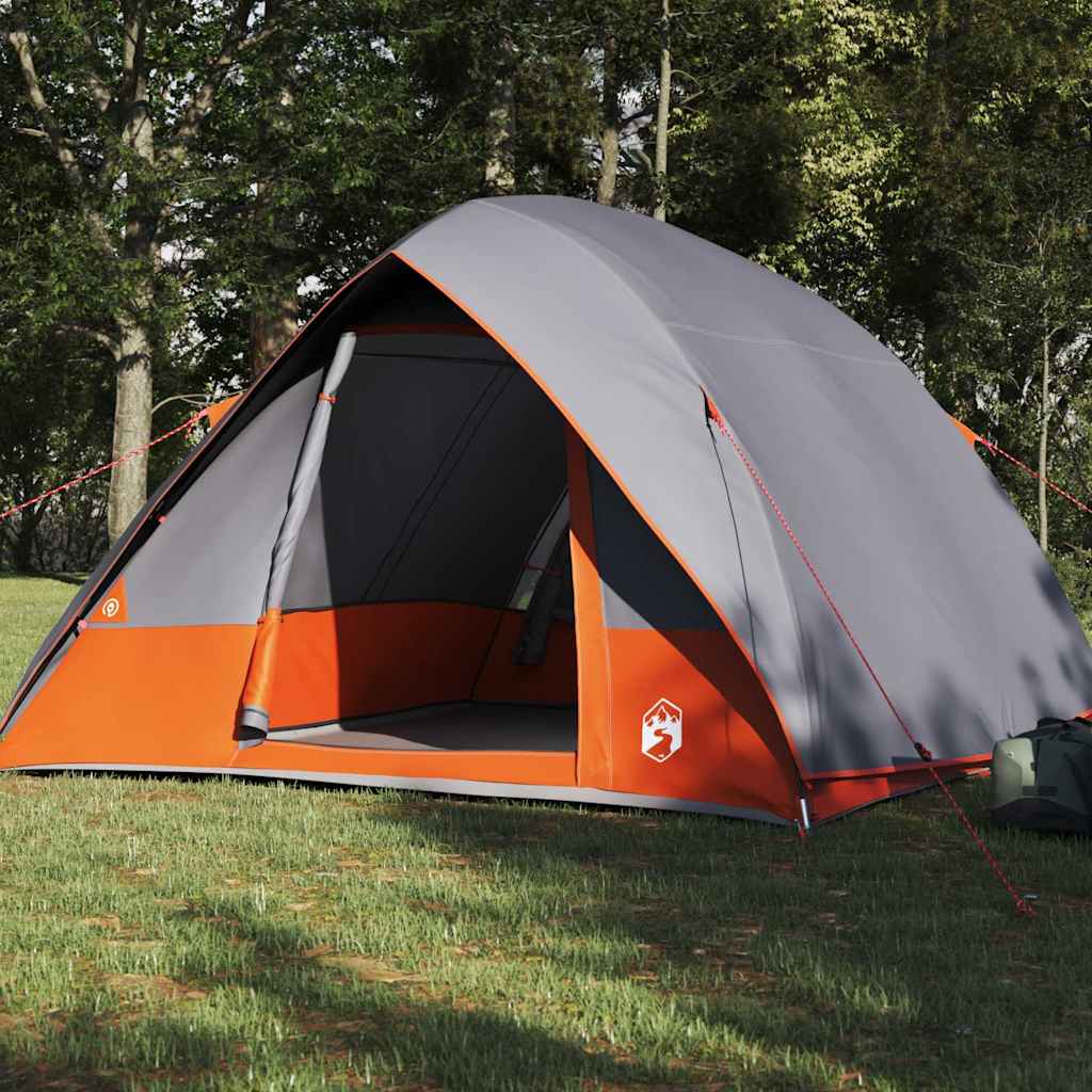 Camping telt 2-personers Vandtæt Grå og orange taft